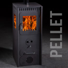 Poêle hybride à bois et pellets Mod. Urano 11,5 KW
