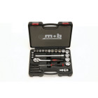 Mob 9430501001 - coffret plastique douille 1/2" 50 pièces 12 pans