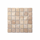 Mosaïque travertin noce 4,8x4,8 - plaque de 30x30 cm - 1cm épaisseur