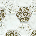 Mosaïque verre - mix brown déco - hexagones