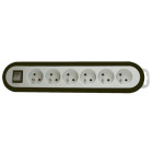 Multiprise À 6 Prises Avec Interrupteur - Noir/Blanc