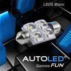 Ampoule c5w led 36mm / c5w blanche / ampoule navette 12v 5w / 4 leds / habitacle autoled®