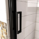 Porte de douche coulissante avec amortisseur noir mat en verre anticalcaire 8 mm - Dimensions au choix