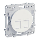 Odace, prise double rj45 blanc, grade 3 (multimédia) cat. 6 stp, à vis (s520486)