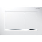 Plaque de commande Omega 30 geberit blanc chromé mat