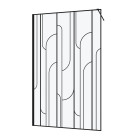 Paroi de douche à l'italienne 120x195cm sérigraphie art déco arrondie - noir mat - gatsby Aurlane - FAC1010