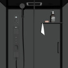 Cabine de douche hydromassante 140x85x218 cm - porte coulissante - fonds & profilés noir mat Aurlane - CAB274