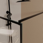 Paroi de douche serigraphie brique 120x195cm - verre anti-calcaire 8mm - profilé noir mat Aurlane - FAC1025