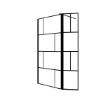 Paroi de douche avec volet pivotant 90x40x195cm - verre 8mm anti-calcaire - motifs et profilés noir Aurlane - FAC1027