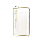 Cabine de douche 110x80x200/230 cm - receveur bas - fonds blancs et profilés or brossé - sunny Aurlane - CAB283