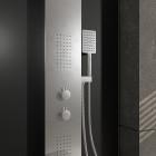 Colonne de douche effet pluie - 140x20cm - acier inoxydable chrome brossé Aurlane - COL070