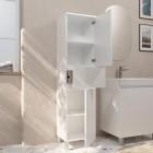 Colonne de salle de bain en mélaminé blanc - 35x32x150 cm - 2 portes + 1 tiroir Aurlane - LAV361