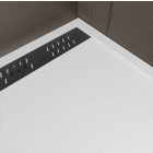 Receveur blanc effet granite en résine epoxy 90x120x3 cm + grille linéaire noire Aurlane - PACR286