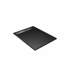 Receveur noir effet granite en résine epoxy 90x120x3 cm + grille linéaire chrome Aurlane - PACR265
