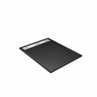 Receveur noir effet granite en résine epoxy 90x120x3 cm + grille linéaire blanche Aurlane - PACR267