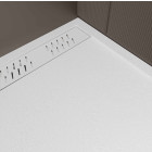 Receveur blanc effet granite en résine epoxy 80x140x3 cm + grille linéaire blanche Aurlane - PACR292