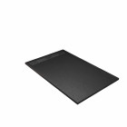 Receveur noir effet granite en résine epoxy 80x140x3 cm + grille linéaire gun metal Aurlane - PACR273
