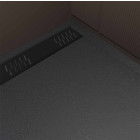 Receveur noir effet granite en résine epoxy 90x140x3 cm + grille linéaire noire Aurlane - PACR276