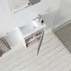 Meuble lave mains mini 40x50x22 cm - gris et blanc Aurlane - LAV1006