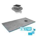 Lot de 10 receveurs de douche à carreler 160x90 cm avec bondes à sortie horizontale - grille inox Aurlane - PACR222