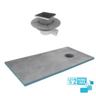 Lot de 2 receveurs de douche à carreler 90x160 cm avec bondes à sortie horizontale - grille inox Aurlane - PACR220