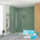 Lot de 5 parois de douche 120x195 cm en verre trempé 5 mm - profilés et bras chromés Aurlane - PACF467
