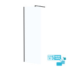 Lot de 5 parois de douche 70x195 cm en verre trempé 5 mm - profilés et bras noirs Aurlane - PACF481