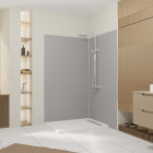 Pack 2 panneaux muraux en aluminium silver 120x210 cm + profilés finition et angle chrome Aurlane - PACP307