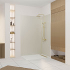 Pack 2 panneaux muraux en aluminium ivoire 120+90x210 cm + profilés finition et angle or doré brossé Aurlane - PACP295