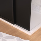 Paroi de douche fixe avec volet pivotant 80+40 x 200 cm - finition noir mat et verre trempé Aurlane - PACF484