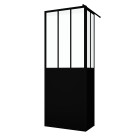 Paroi de douche fixe avec volet pivotant 80+40 x 200 cm - finition noir mat et verre trempé Aurlane - PACF484