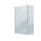 Pack paroi de douche et volet pivotant 100+40x200cm - verre fumé bleu nuit + barre fixation chrome Aurlane - PACF458