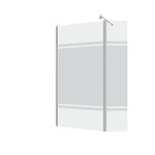 Pack paroi de douche et volet pivotant 100+40x200 cm - bandeau miroir - barre de fixation chrome Aurlane - PACF457