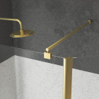 Pack paroi de douche et volet pivotant 100+40x200 cm - profilé + barre de fixation or doré brossé Aurlane - PACF461