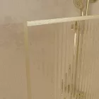 Pare baignoire rabattable 80x140cm - profilé or doré brossé - verre trempé ondulé 5mm Aurlane - FAC1038