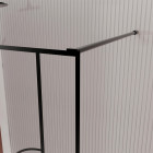 Paroi de douche à l'italienne 140x195cm sérigraphie art déco arrondie - noir mat - gatsby Aurlane - FAC1016