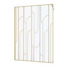 Paroi de douche à l'italienne 140x195cm sérigraphie art déco arrondie - or brossé - gatsby Aurlane - FAC1018