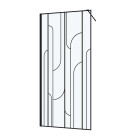 Paroi de douche à l'italienne 90x195cm sérigraphie art déco arrondie - noir mat - gatsby Aurlane - FAC1015