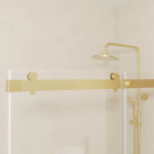 Porte de douche coulissante type industriel 120x200 cm - finition or doré brossé - verre trempé 6 mm Aurlane - FAC979