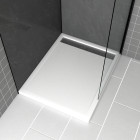 Receveur en acrylique blanc 80x100x4 cm + grilles linéaires chrome et gun metal - whiteness ii Aurlane - PACR179