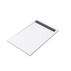 Receveur en acrylique blanc 80x120x4 cm + grilles linéaires chrome et gun metal - whiteness ii Aurlane - PACR180