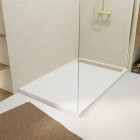 Receveur en acrylique blanc 90x140x5 cm + grilles linéaires chrome et or brossé - whiteness ii Aurlane - PACR231