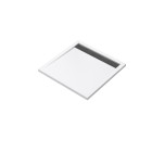 Receveur en acrylique blanc 90x90x4 cm + grilles linéaires chrome et gun metal - whiteness ii Aurlane - PACR178