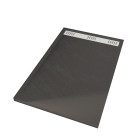 Receveur en acrylique gris effet pierre 90x140x5 cm + grilles linéaires chrome et blanche Aurlane - PACR227