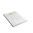 Pack receveur blanc effet pierre 80x120 cm et grille décor perforée or doré brossé - rock 2 Aurlane - PACR206
