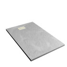 Pack receveur gris effet pierre 90x140 cm et grille décor linéaire or doré brossé - rock 2 Aurlane - PACR198