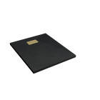 Pack receveur noir effet pierre 80x100 cm et grille décor linéaire or doré brossé - rock 2 Aurlane - PACR200