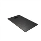 Pack receveur noir effet pierre 80x120 cm et grille décor linéaire noire mate Aurlane - PACR257