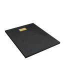 Pack receveur noir effet pierre 90x120 cm et grille décor perforée or doré brossé - rock 2 Aurlane - PACR217