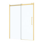 Porte de douche coulissante type industriel 140x200 cm - finition or doré brossé - verre trempé 6 mm Aurlane - FAC980